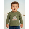 Playera Para Bebe Mod.2007 Marca Mayoral® Verde Musgo Animales Del Bosque 36 Meses Estampa Localizada