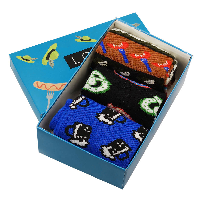 Calcetines Figuras 3pz Unisex/unitalla Marca Lob®