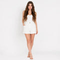 Short Semi Formal Para Mujer Mod. X840 Marca Julys® Hueso Lisa G
