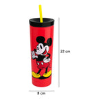 Vaso Térmico Doble Pared Con Popote 450ml Diseños Animados Multicolor Mickey 2415-4695