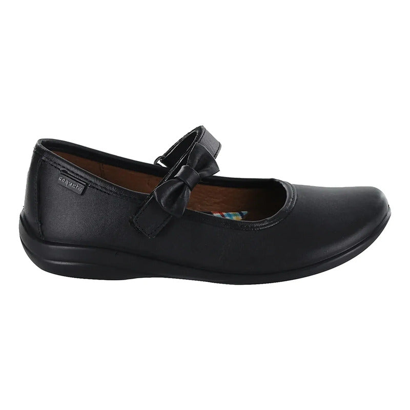 Zapato Escolar Para Niña Mod.170805-a Marca Coqueta Y Audaz® Negro Lisa 17.5 Mx