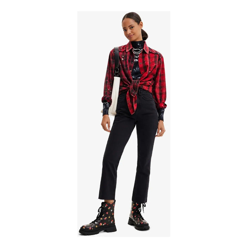 Camisa Casual Para Mujer 22wwcw10/3092 Marca Desigual® Multicolor Geométrico M