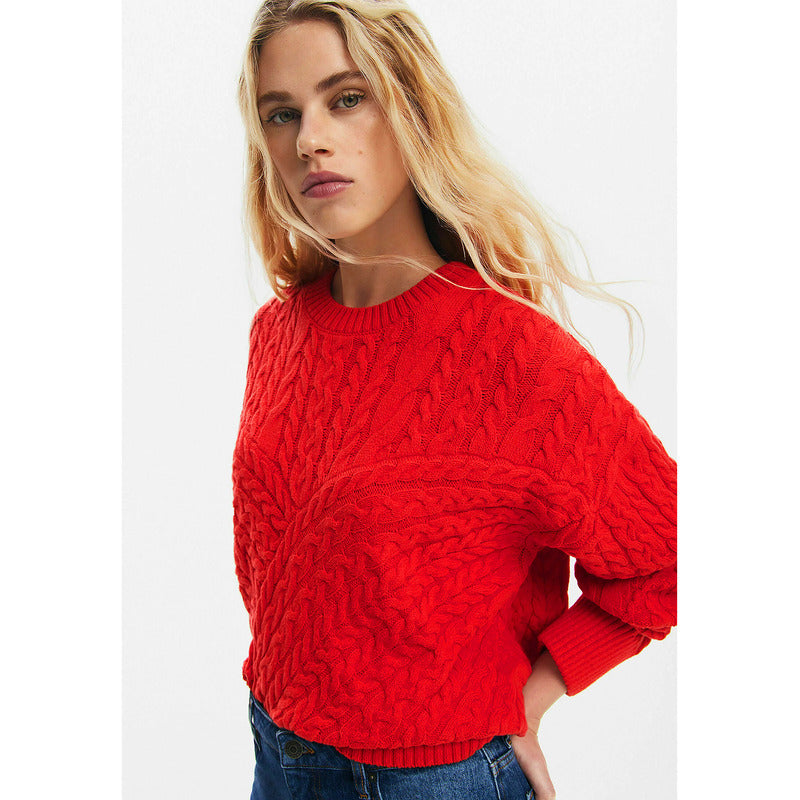 Sweater Juvenil De Punto Con Relieve De Dama Marca Desigual®