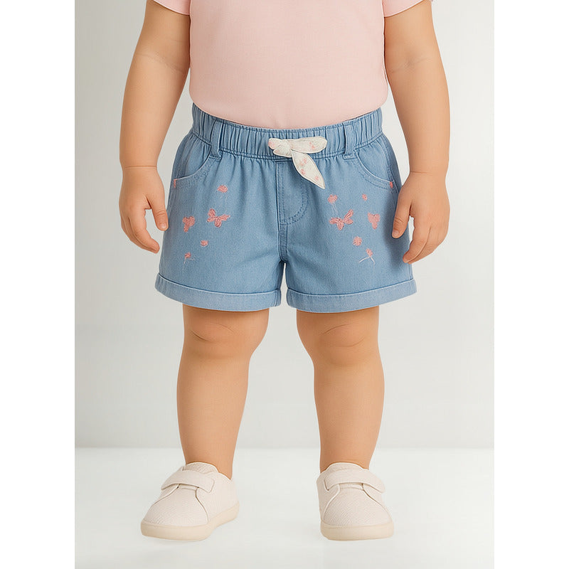 Short Con Bordado Para Bebe Mod.018-9000al Marca Losan®