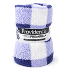 Cobertor Ovejita Ligero Matrimonial 1.80x2.10m Providencia® Multicolor 400 G Cuadros Lila Azulado
