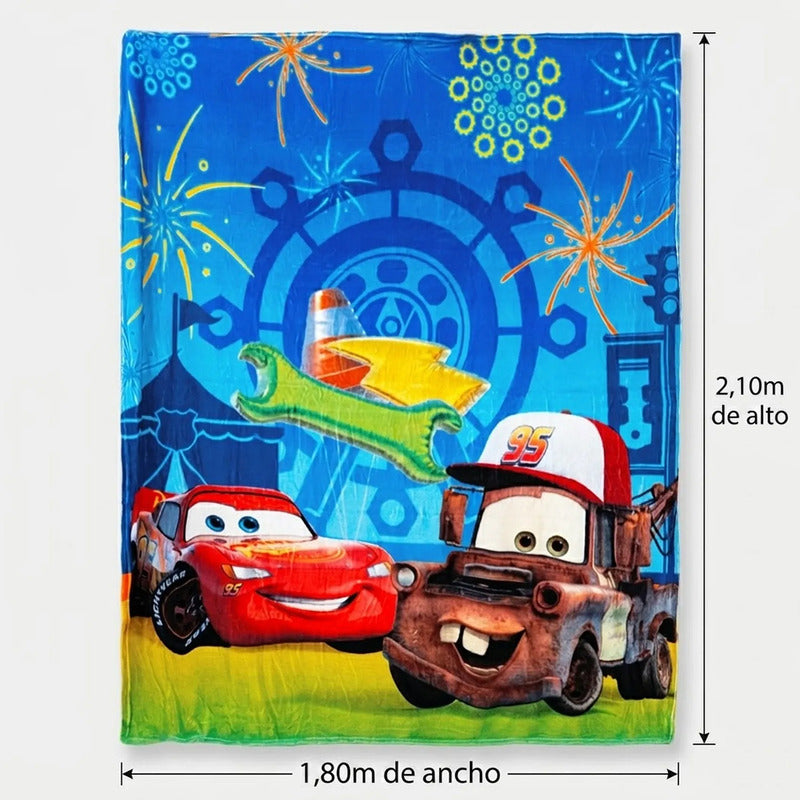 Cobertor Ligero Super Suave Matrimonial Diseños Providencia® Cars Amigos 850 G Multicolor