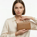Cartera Chica Con Doble Cierre Mod. Ji 621 Jaime Ibiza® Caramelo Liso