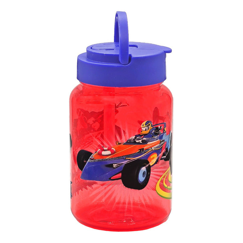 Botella De Plástico 500ml Con Popote Diseños Infantil Varios