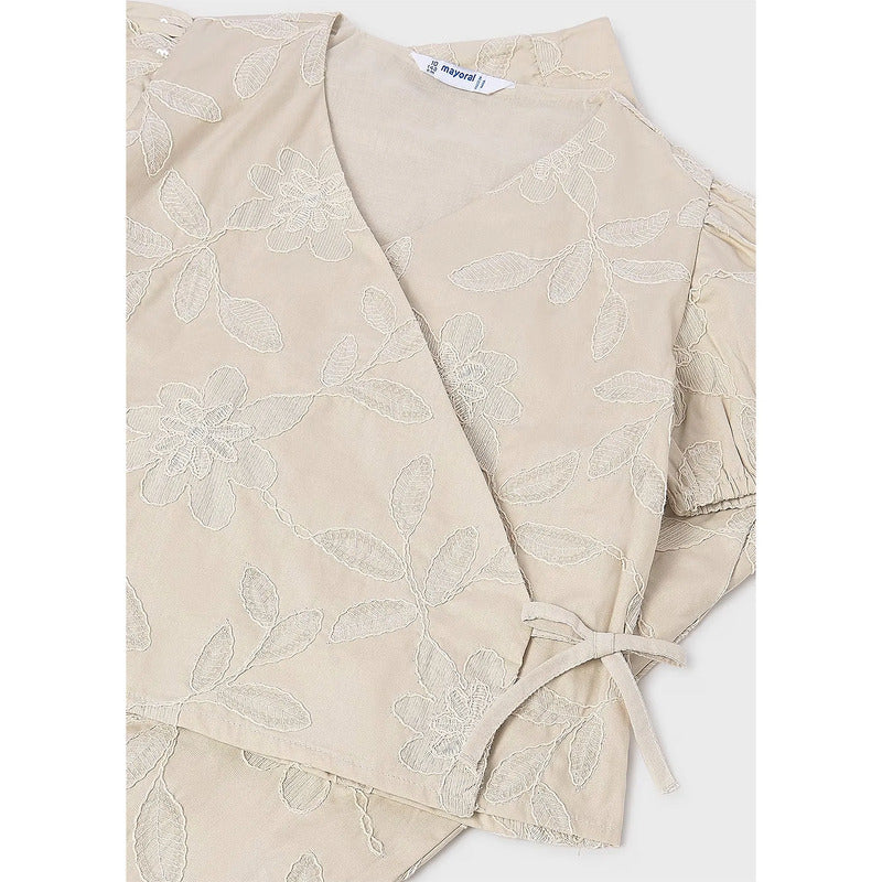 Conjunto Pantalón+blusa Con Bordados 6559 Marca Mayoral® Arena Floral 8 Años