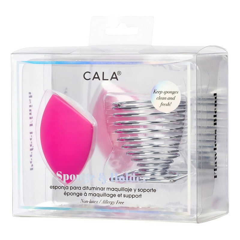 Esponja Difuminadora Cala Fucsia Tamaño Mediano Con Soporte Metálico Pack 3 Uds Mediana