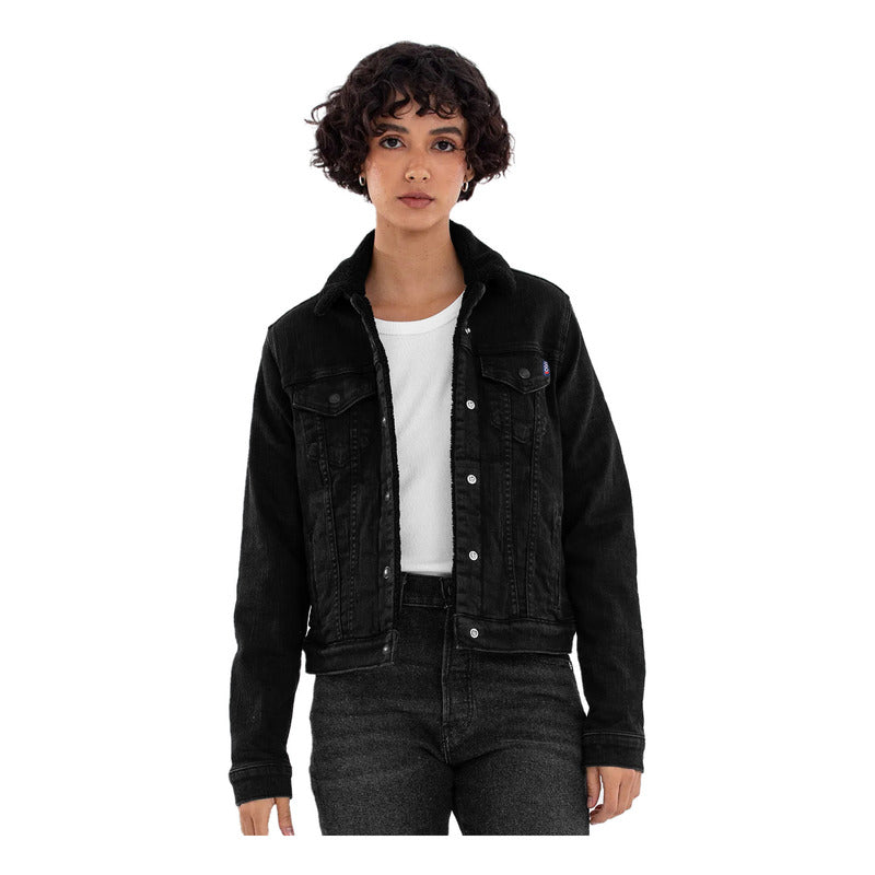 Chamarra Borrega De Mezclilla Para Mujer Marca Oggi®