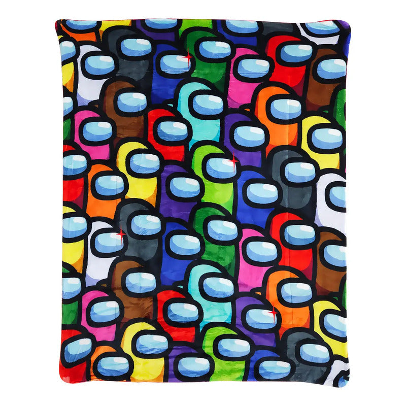 Cobertor Borrega Matrimonial 1.80x2.2m Infantil Providencia® Color Multicolor Diseño De La Tela Among Us 2 Kg
