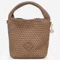 Bolso Crossbody Para Mujer Mod. Ji2413 Marca Jaime Ibiza® Marrón Trenzado Níquel