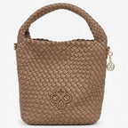 Bolso Crossbody Para Mujer Mod. Ji2413 Marca Jaime Ibiza® Marrón Trenzado Níquel