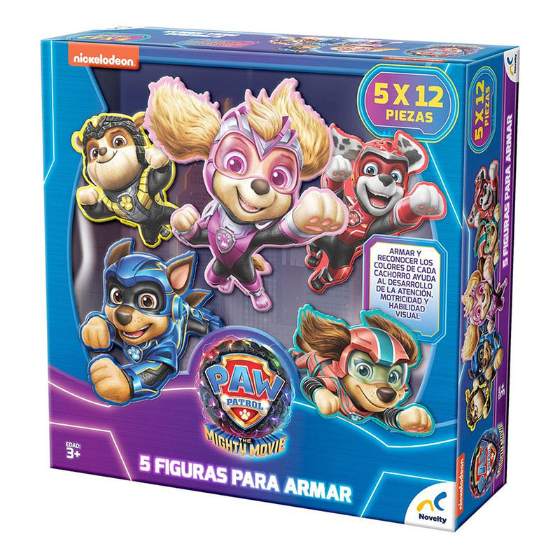 Rompecabezas 5 Figuras De Armar Paw Patrol Novelty® Jca-3288