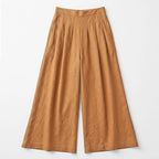 Pantalón Palazzo Lino Pierna Ancha Pg00677 Marca Ferriano® Camel Lisa G