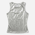 Blusa Efecto Metálico Brillante Mod.194-23 London Fashion® Plateado Metalico M