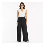 Pantalon Ligero Holgado Para Mujer Mod.27592 Marca Stop® Negro Lisa G