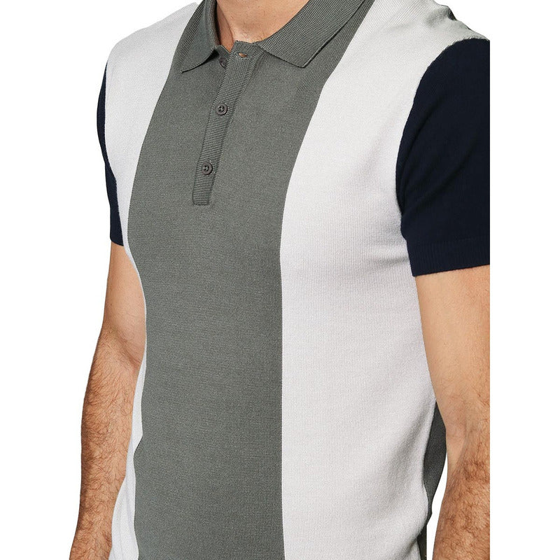 Playera De Hombre Manga Corta Mod.a35455 Marca Bobois®