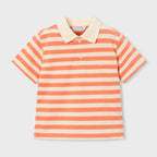 Playera Polo Casual Para Niño Mod.3110 Marca Mayoral® Naranja 3 Años Rayas