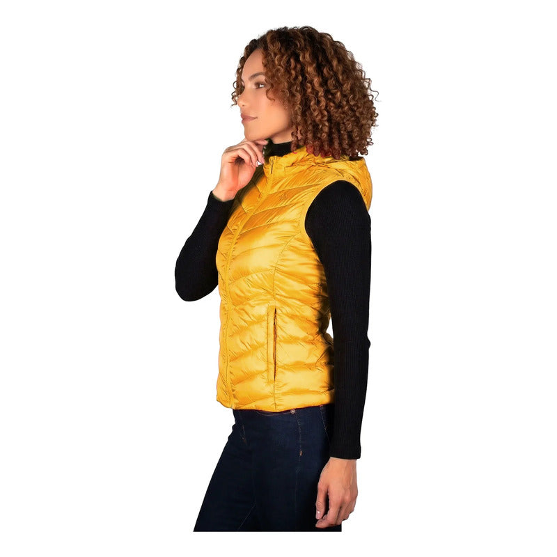 Chaleco Slim Fit Para Dama Mod.dw80-vpol8378 Greenlander® Amarillo Lisa Ch