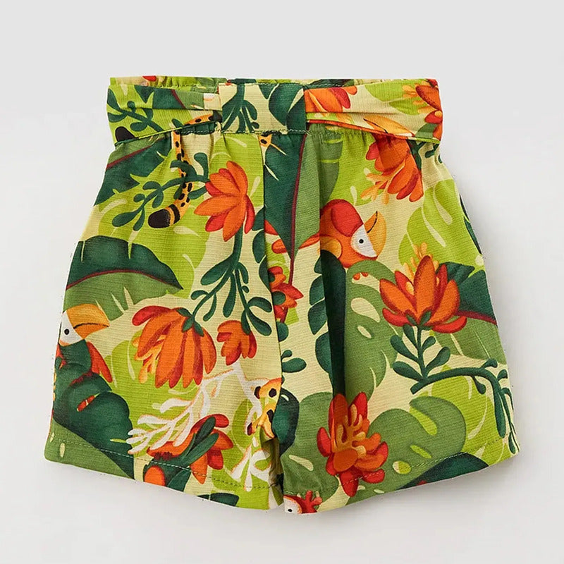 Conjunto Para Niña Short+blusa Mod.3281 Marca Mayoral® Banana Floreado 7 Años