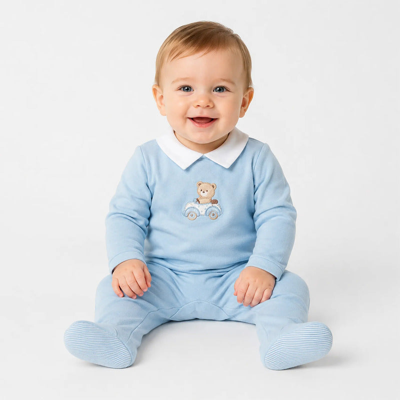 Mameluco Ligero Para Bebé Mod.1716 Marca Mayoral® Celeste 2-4 Meses Lisa