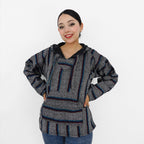 Suéter Poncho Canguro Artesanal Hoodie Acrilico Colores