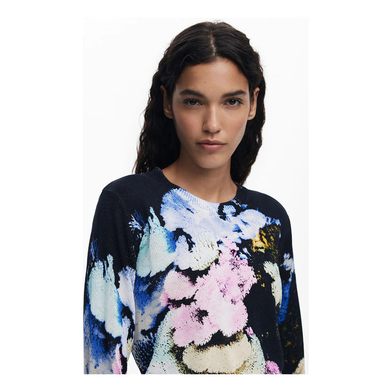 Suéter Ligero Casual Para Mujer 25wwjf46/5025 Desigual® Multicolor Monsieur Christian Lacroix Xs