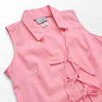 Blusa Cuello Camisero Lazos Frontales 2425 London Fashion® Rosa Lisa G