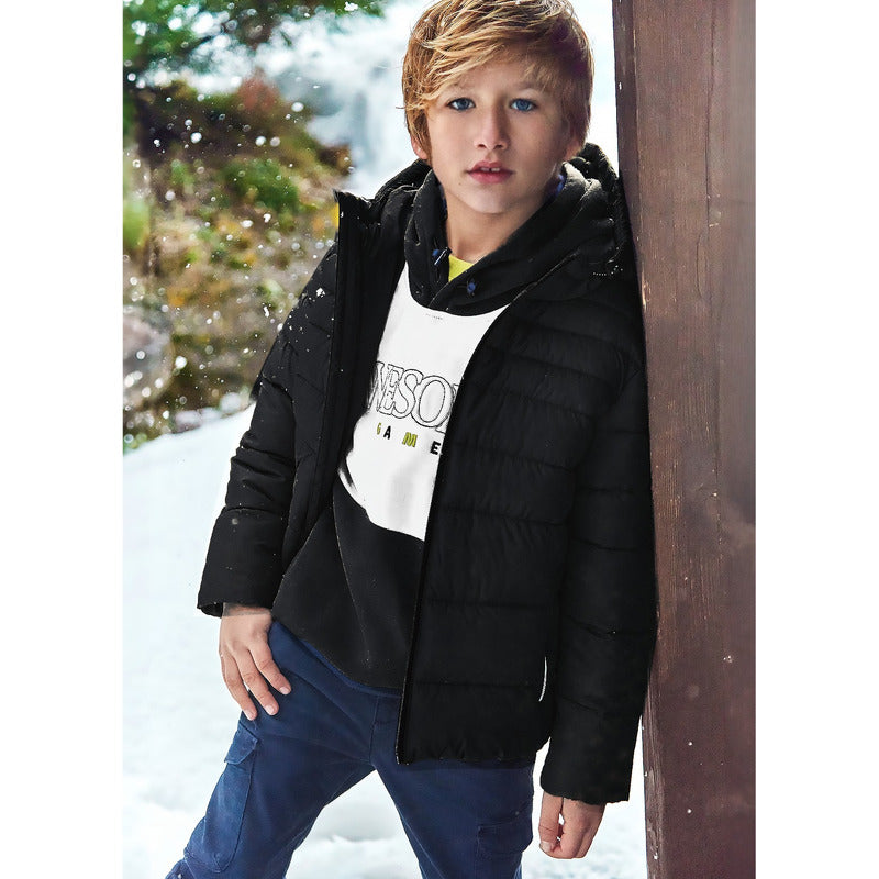 Chamarra Reflectante Para Niño Mod.7458 Marca Mayoral® Negro 8 Lisa