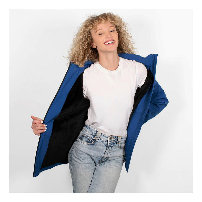 Chamarra Para Mujer Mod.dw89-pol7888 Marca Greenlander® Azul 3xg Lisa