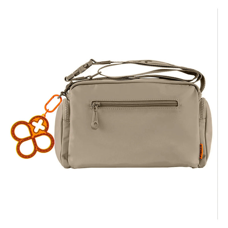 Bolso Crossbody Para Mujer Mod. Ji 2883 Marca Jaime Ibiza® Taupe Lisa Níquel