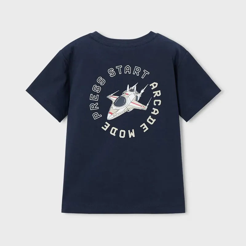 Playera Casual Para Niño Mod.3063 Marca Mayoral® Azul Deep Space 4 Años Lisa