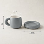 Taza Con Base De Cerámica Mate Mod.1744-84 Top Choice® Azul Acero Liso
