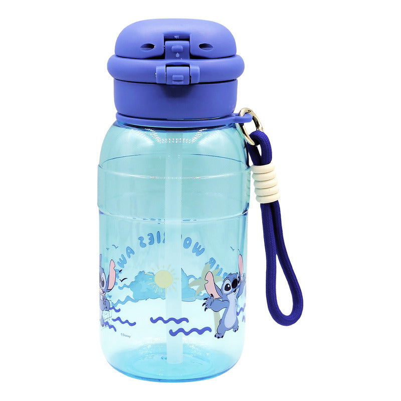 Botella 2 En 1 Tapa De Boquilla Y Popote Con Asa 650ml