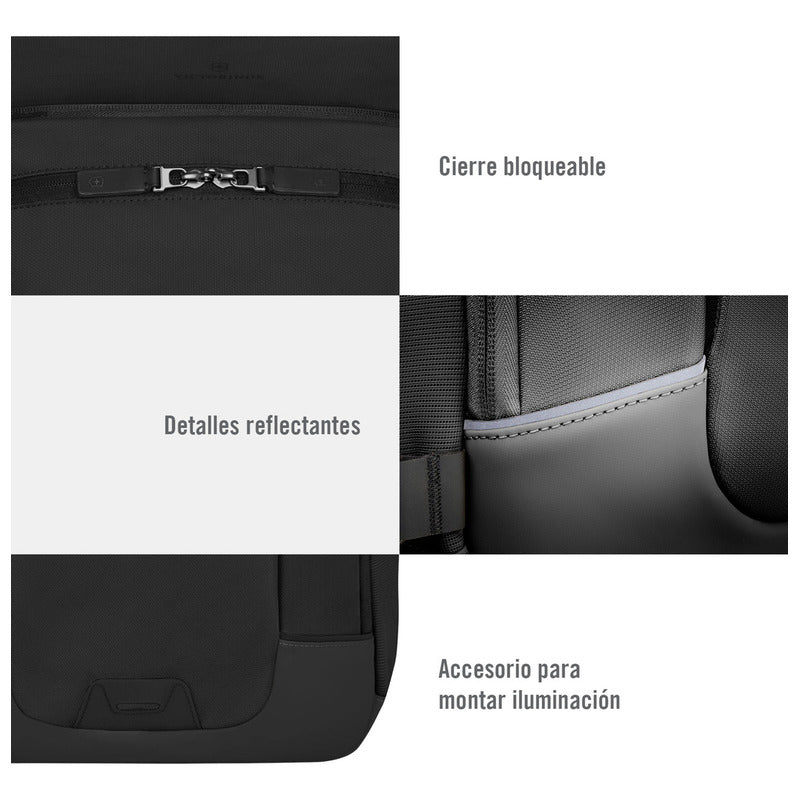 Mochila Altmont Modern Compact Backpack, Victorinox Color Negro Liso