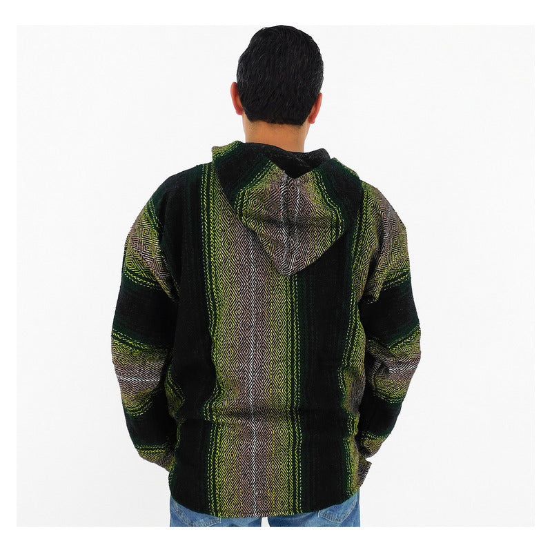 Suéter Poncho Canguro Artesanal Hoodie Acrilico Colores