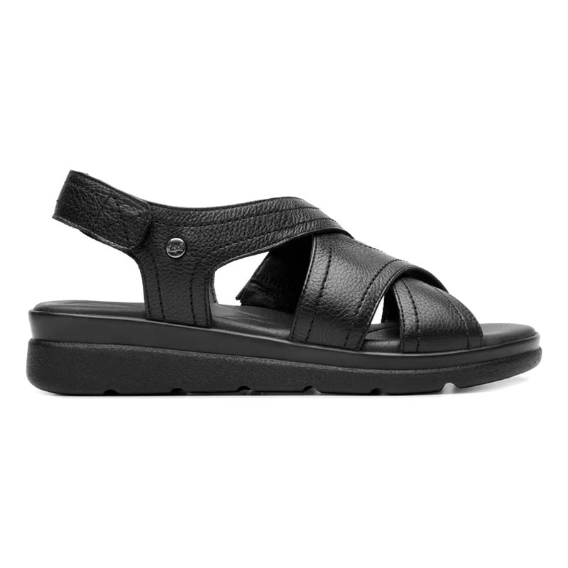 Sandalia Casual Para Dama Piel Confort M.124215 Marca Flexi® Negro 25.5 Mx