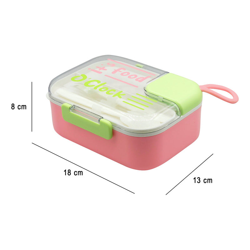 Contenedor De Alimentos Con Cubiertos Hermético Multicolor / 2415-4646