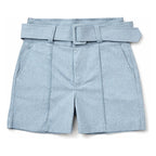 Short Casual Con Cinto Para Mujer Mod.4203 Marca Exotica® Azul Claro Lisa M