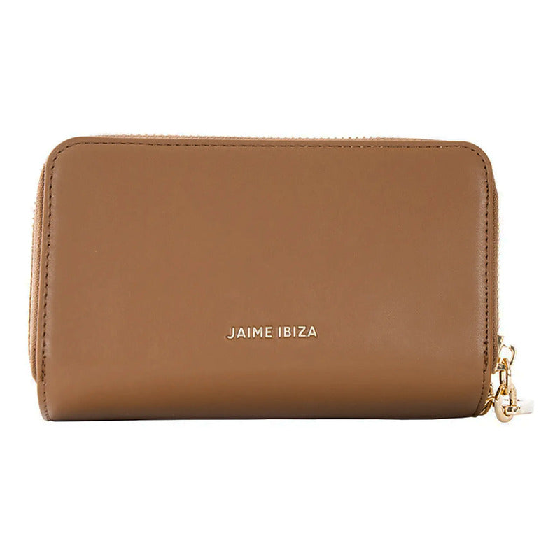 Cartera Chica Con Doble Cierre Mod. Ji 621 Jaime Ibiza® Caramelo Liso