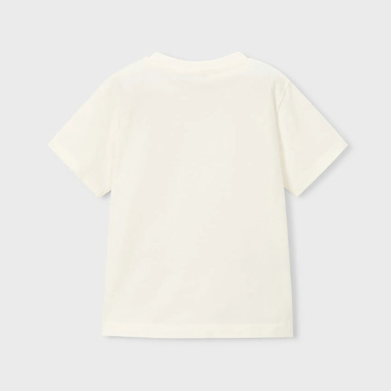 Playera Casual Ligera Para Niño Mod.3075 Marca Mayoral® Nata Futbol 4 Años Lisa