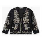 Chamarra Ligera Para Mujer Con Bordado Jx3225 Marca G8 Moda® Negro G/eg Boho