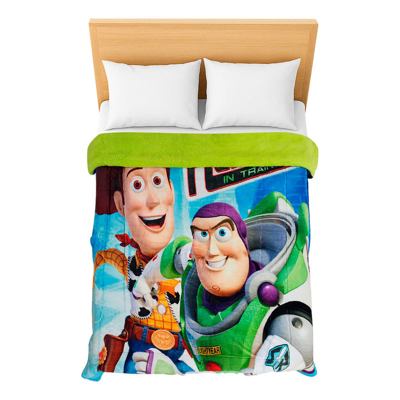 Cobertor Borrega Matrimonial 1.80x2.2m Infantil Providencia® Color Multicolor Diseño De La Tela Toy Story Héroes 2 Kg