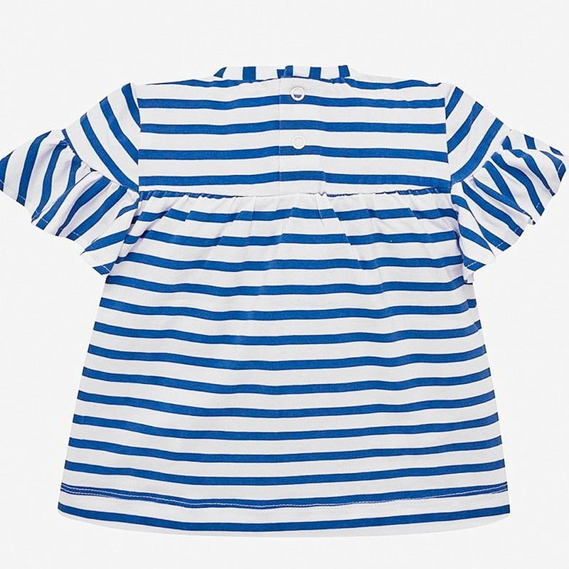 Vestido Cómodo Para Bebe Marca Mayoral® Azul Marino/rayas 12 M