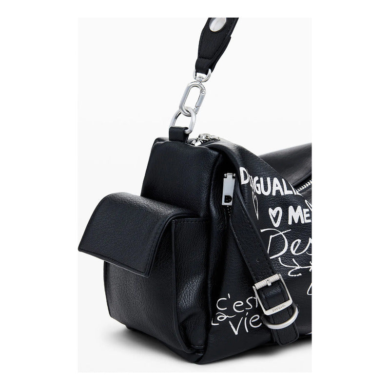 Bolso Bowling Efecto Piel 25waxpa6/2000 Marca Desigual® Negro Lisa Níquel