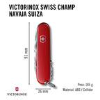 Navaja Multiherramienta Victorinox Swiss Champ Roja Con 33 Funciones Rojo