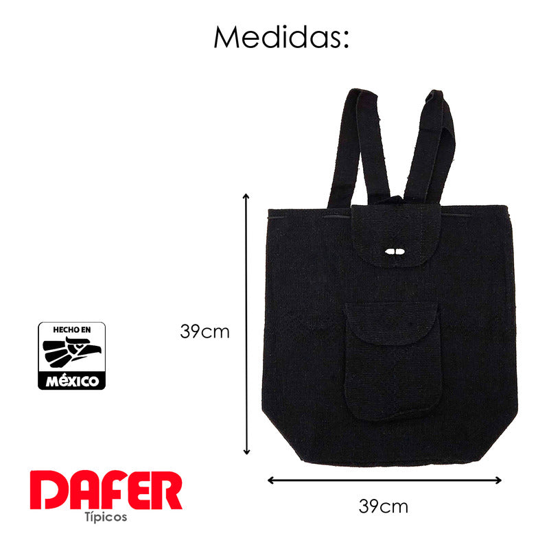 Mochila Artesanal Tejida Tipo Morral Con Bolsillo Frontal 10kg