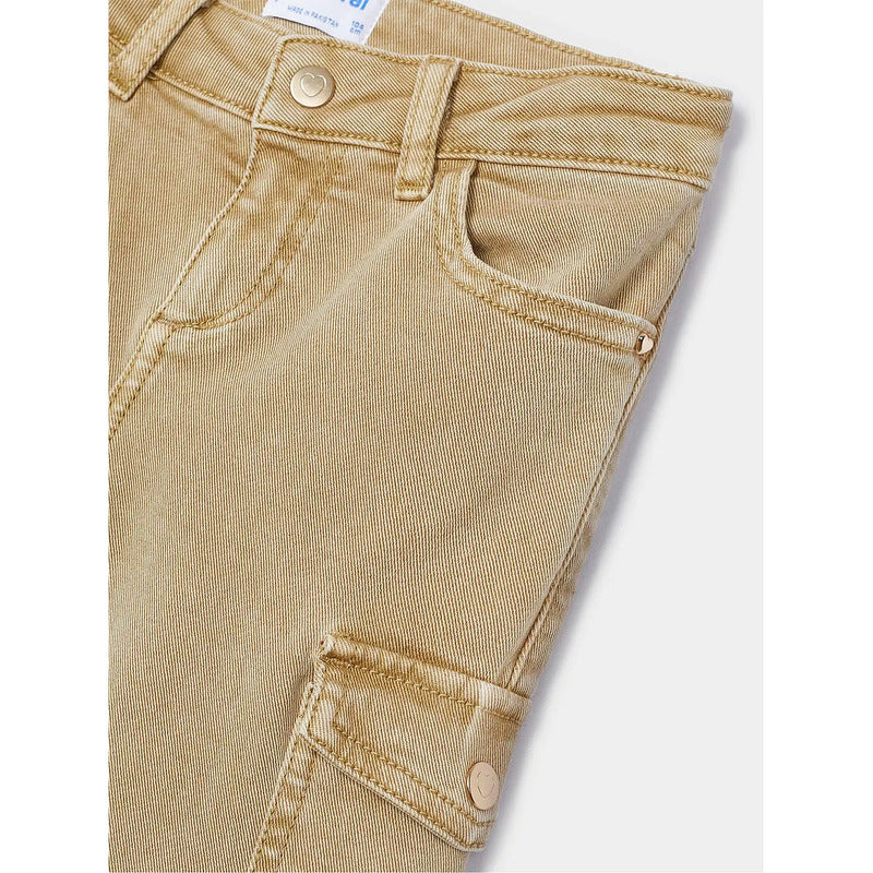 Pantalon Cargo Para Niña Mod.4543 Marca Mayoral® Cacao Liso 7 Años